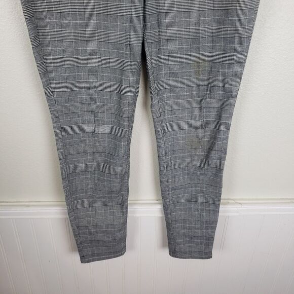 Women's American Eagle Grey Plaid Stretchy Ankle Cropped Pants Size 10R - Picture 7 of 12